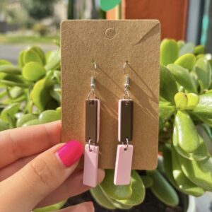 Boucles d'oreilles Double Rose Clair et Marron Argenté - DADO La Fabrique à Lunettes