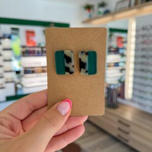 Boucles d'oreilles Turquoise Translucide Ecaille Crème - DADO La Fabrique à Lunettes