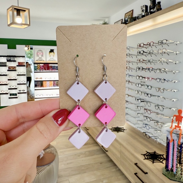 Boucles d’oreilles Duo de Rose et Argenté – DADO La Fabrique à Lunettes