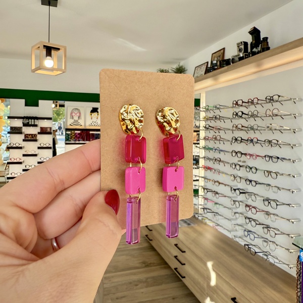 Boucles d’oreilles Multi Rose et Doré – DADO La Fabrique à Lunettes